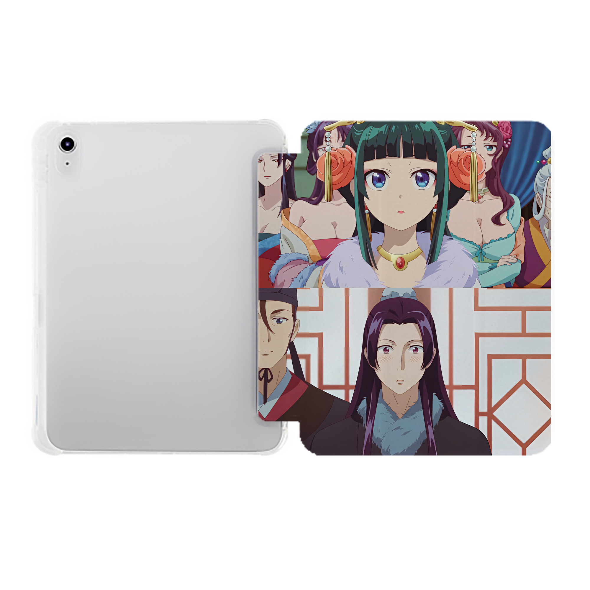 （画像用） 薬屋のひとりごと The Apothecary Diaries IPad ケース ペン収納付き 三つ折りスタンド PUレザー×シリコン 対応機種9.5/10.5/10.9インチ